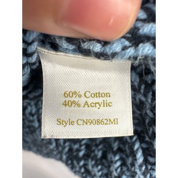 Women’s Small Caslon Navy & Blue Knit Half Zip Sweater. - Picture 2 of 5